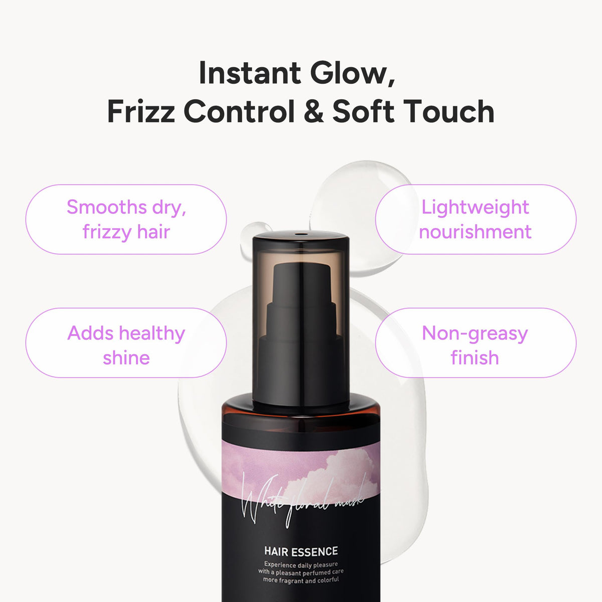 BANANAL 2-in-1 Hair Serum & Perfume Oil - Korean Hair Care, Moroccan Argan Oil & 12 Amino Acids for Dry Damaged Hair, Anti-Frizz Glass Hair Shine, Paraben-Free, White Floral Musk, 3.38 fl oz