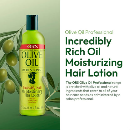 ORS Olive Oil Professional Incredibly Rich Oil Moisturizing Hair Lotion 23 Ounce (Pack of 3)