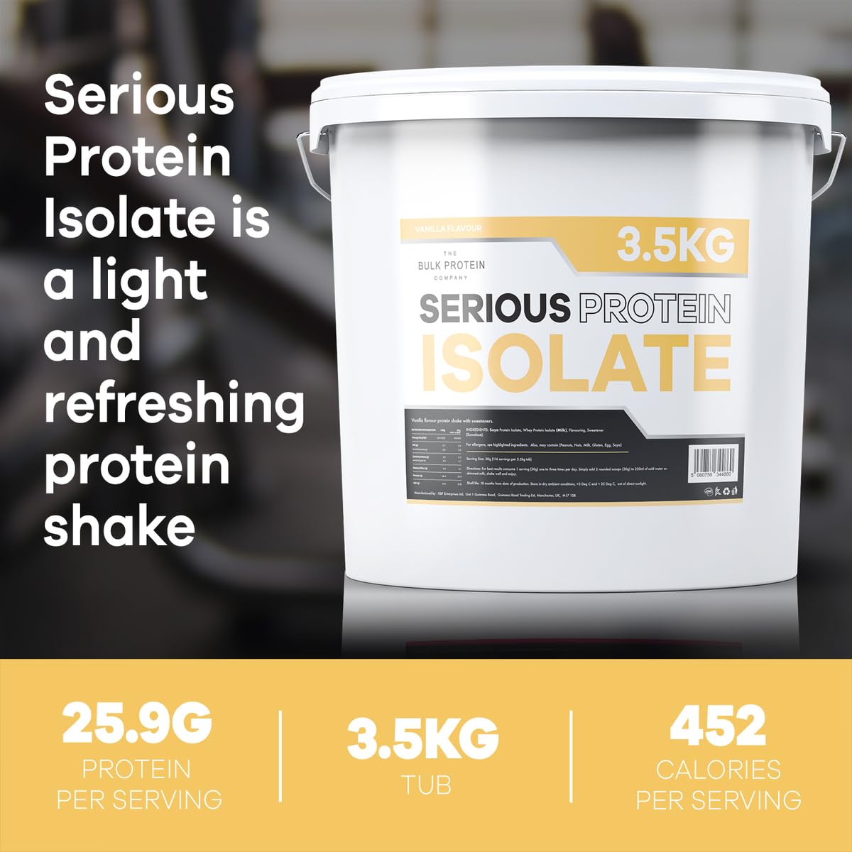 The Bulk Protein Company, Serious Protein Isolate - 3.5kg - Whey Protein Iso