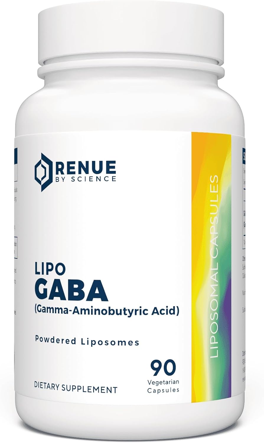 Renue By Science GABA - High Strength Liposomal GABA Supplements - 90 GABA Capsules - 300mg Gamma-Aminobutyric Acid per Serving - Non-GMO - Made in the USA Third-Party Tested