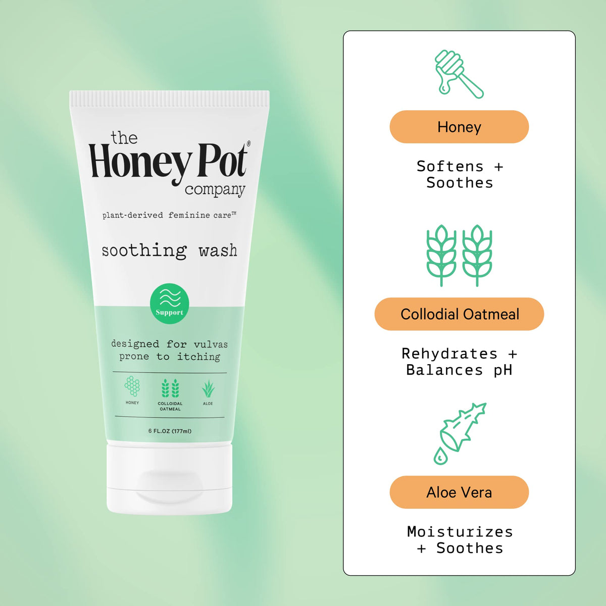 The Honey Pot Company - Anti-Itch Soothing Colloidal Oatmeal Wash - Plant Derived Feminine Care