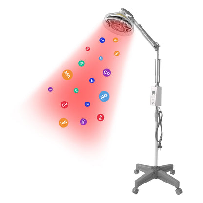 TDP and Infrared Red Light Therapy with Base, 2 in 1 Infrared Heat Lamp Device with 275W Bulb