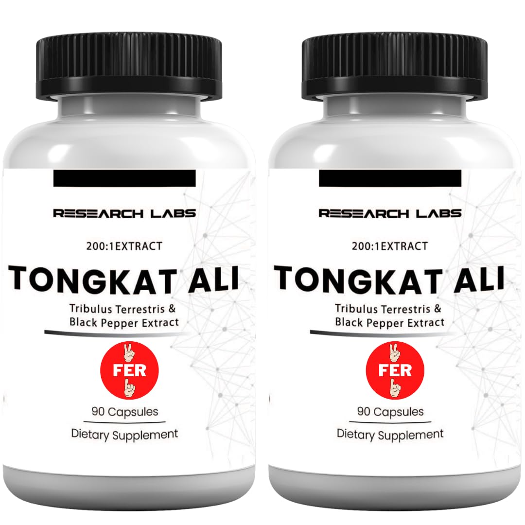 Research Labs Longjack Tongkat Ali Extract Capsules - Highly Concentrated Potent Extract - Strength, Drive, Performance & Muscle Mass