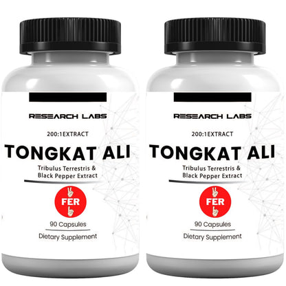 Research Labs Longjack Tongkat Ali Extract Capsules - Highly Concentrated Potent Extract - Strength, Drive, Performance & Muscle Mass