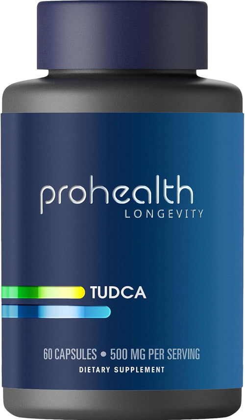 ProHealth Pure TUDCA - Clinically Studied - Third-Party Tested - 500 mg per Serving, 60 Capsules