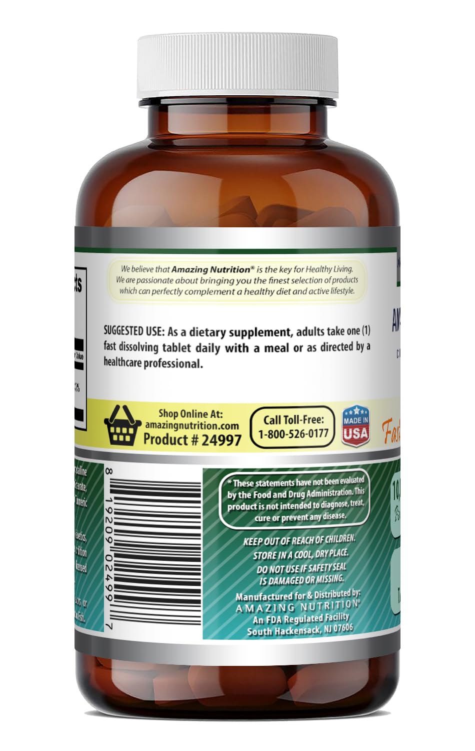 Amazing Formulas Biotin 10,000 mcg - Fast Dissolve Tablets - Non-GMO - Gluten Free Supplement - Made in USA (Strawberry, 60 Count)