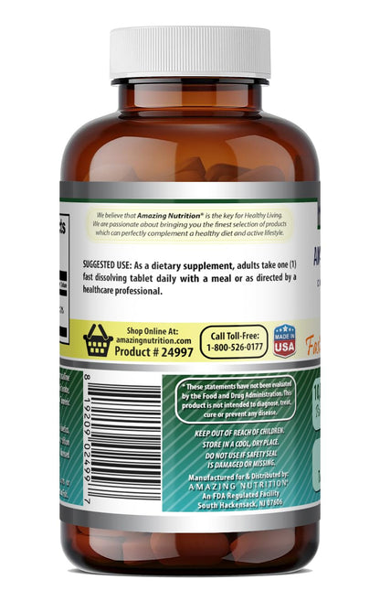 Amazing Formulas Biotin 10,000 mcg - Fast Dissolve Tablets - Non-GMO - Gluten Free Supplement - Made in USA (Strawberry, 60 Count)