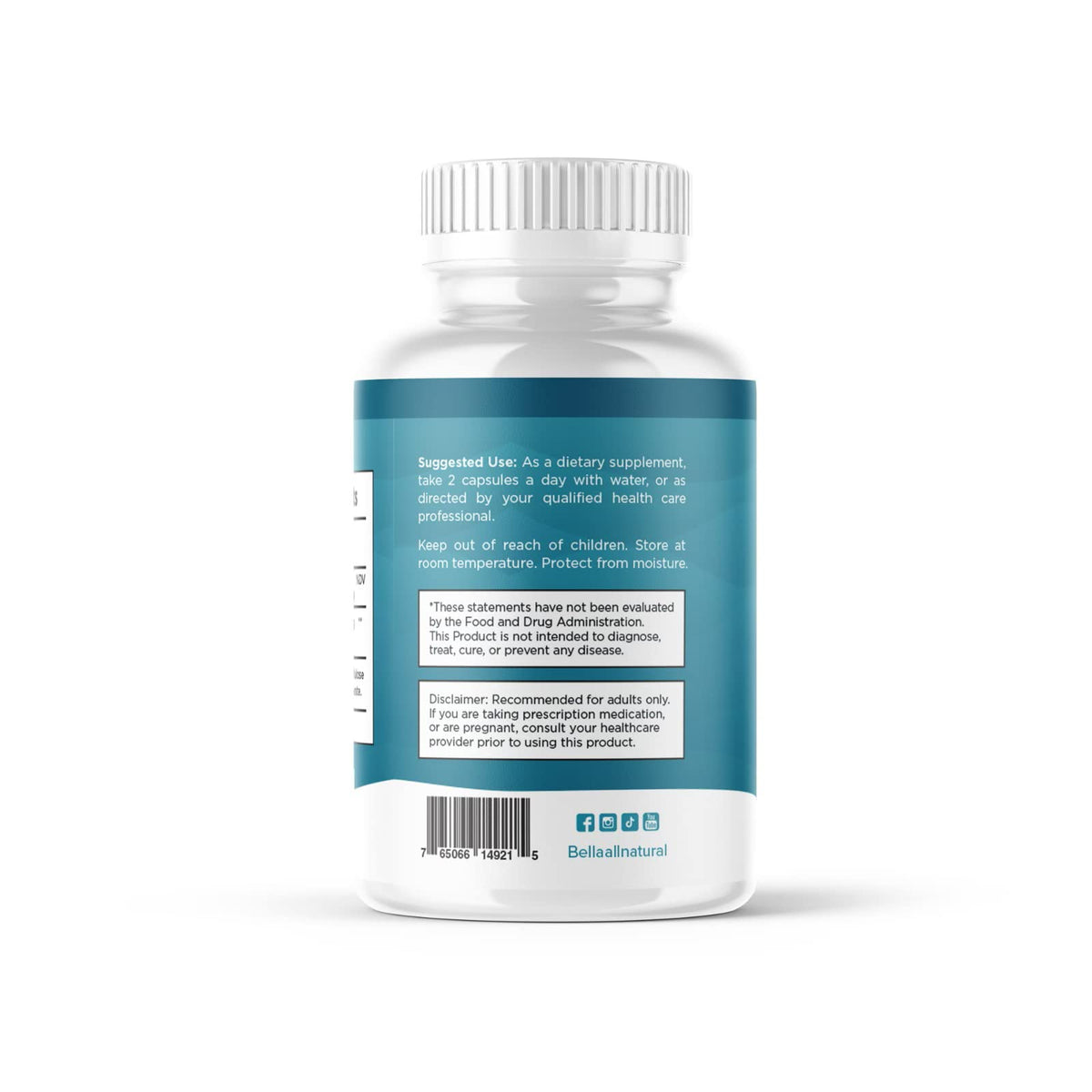 Bella All Natural Sea Moss Vitamins - Pure Sea Moss - Irish Sea Moss, 60 Capsules