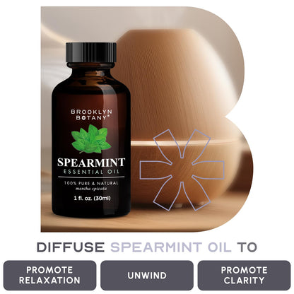 Brooklyn Botany Spearmint Essential Oil - 100% Pure and Natural - Premium Grade Oil