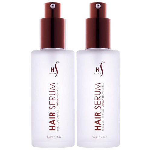 Herstyler Argan Oil Serum for Natural Shine - Anti-Frizz Straightening Serum for Damaged Tresses (Pack of 2)