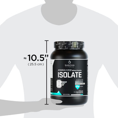 SASCHA FITNESS Hydrolyzed Whey Protein Isolate,100% Grass-Fed (2 Pounds, Cookies