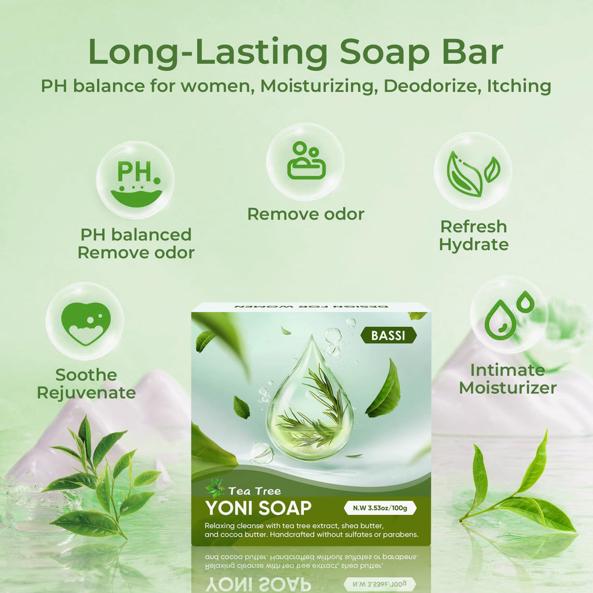 Feminine Wash & Yoni Oil & Yoni Soap Tea Tree Set for Women, Yoni Wash for Vaginal Ph Balance Remove