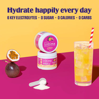 Ultima Replenisher Daily Electrolyte Drink Mix - Passionfruit, 30 Servings - Hydration