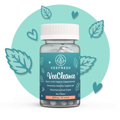 VeeFresh - VeeCleanse Boric Acid Vaginal Suppositories - Vaginal pH Balance Suppositories