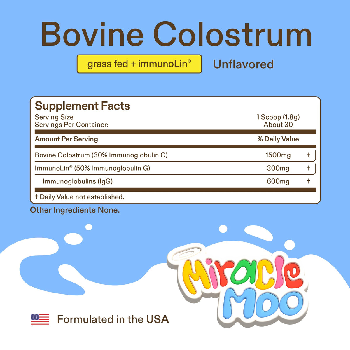 Colostrum Supplement for Gut Health, Hair Growth, Beauty and Immune Support