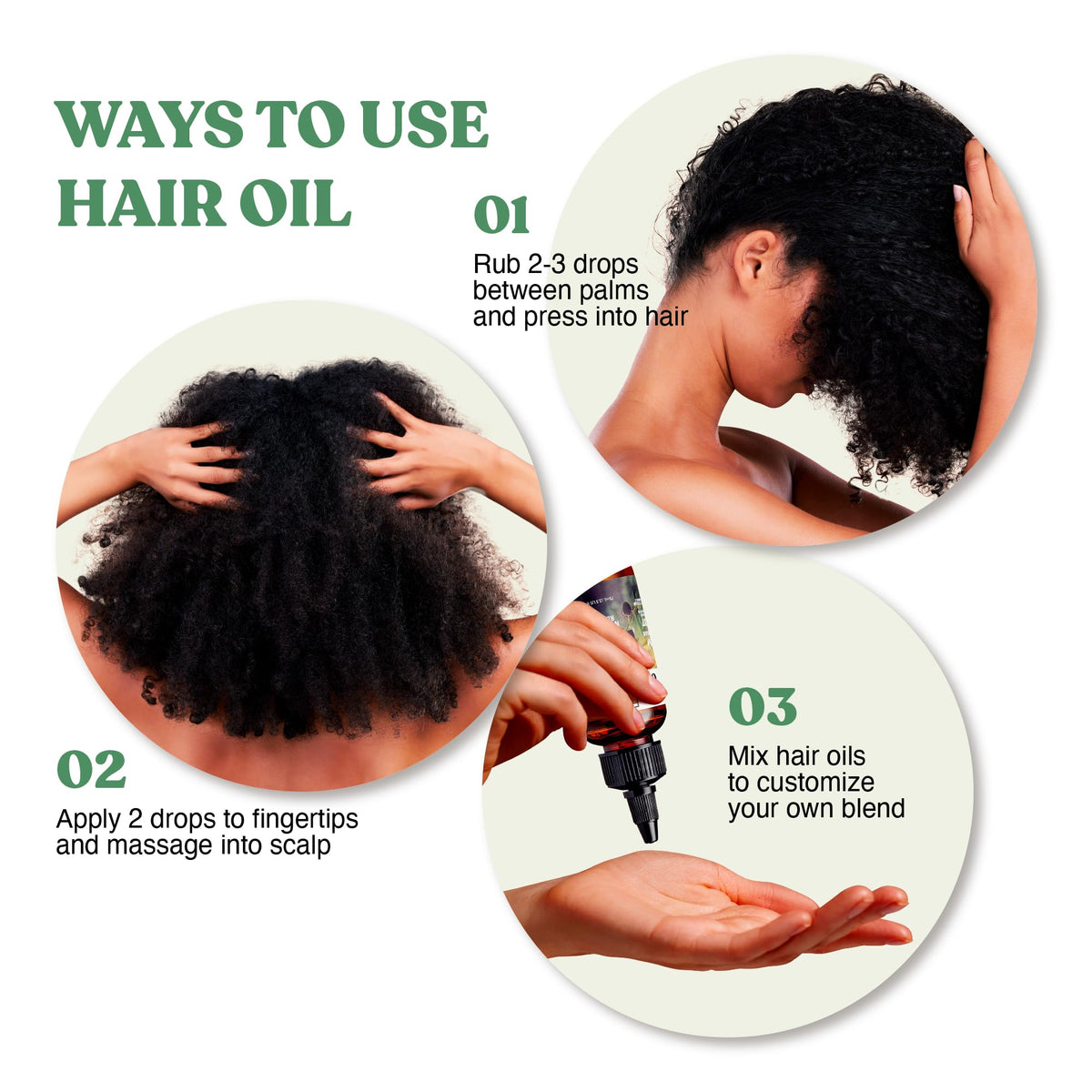 Red by Kiss Professional 99.9% Natural Hair Oil, Organic Vegan Oil Blend for Nourish & Refresh Hair, Biotin Infused, Moisturize Add Shine & Smooth Hair (Olive & Mint, 2.5 Fl Oz)