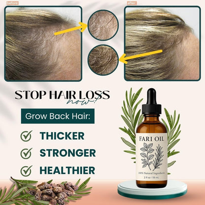 Fari Oil Hair Growth Oil, Organic Holistic Hair Oils for Men with Herbal Infusion Botanical Scalp, Pure Natural Plant-Based Formula, Daily Nourishment for Dry Scalp & Edges (2 PCS)