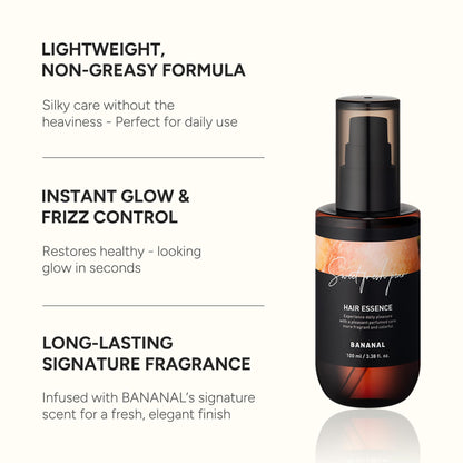 BANANAL 2-in-1 Hair Serum & Perfume Oil - Korean Hair Care, Moroccan Argan Oil & 12 Amino Acids for Dry Damaged Hair, Anti-Frizz Glass Hair Shine, Paraben-Free, Sweet Fresh Pear, 3.38 fl oz