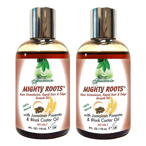 Fountain Mighty Roots with Jamaican Pimento Black Castor Oil 4 Ounce (Pack of 2)