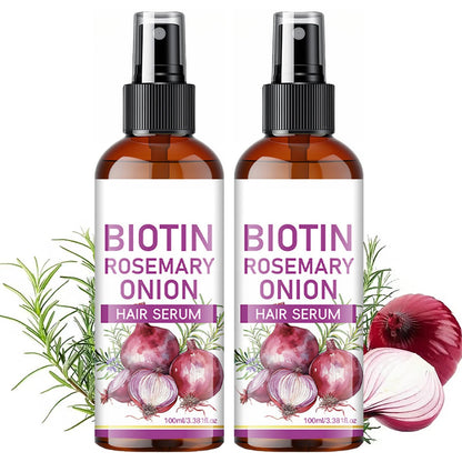 Yniquet 2PCS Onion Hair Growth Serum for Scalp & Hair Care, Onion Hair Care Spray for Hydrating, Onion & Rosemary Hair Growth Oil for Thinning Breakage 3.38 FL OZ (100ML)