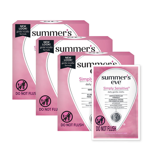 Summer's Eve Feminine Cleansing Wipes, Simply Sensitive, 16 Count, 3 Pack