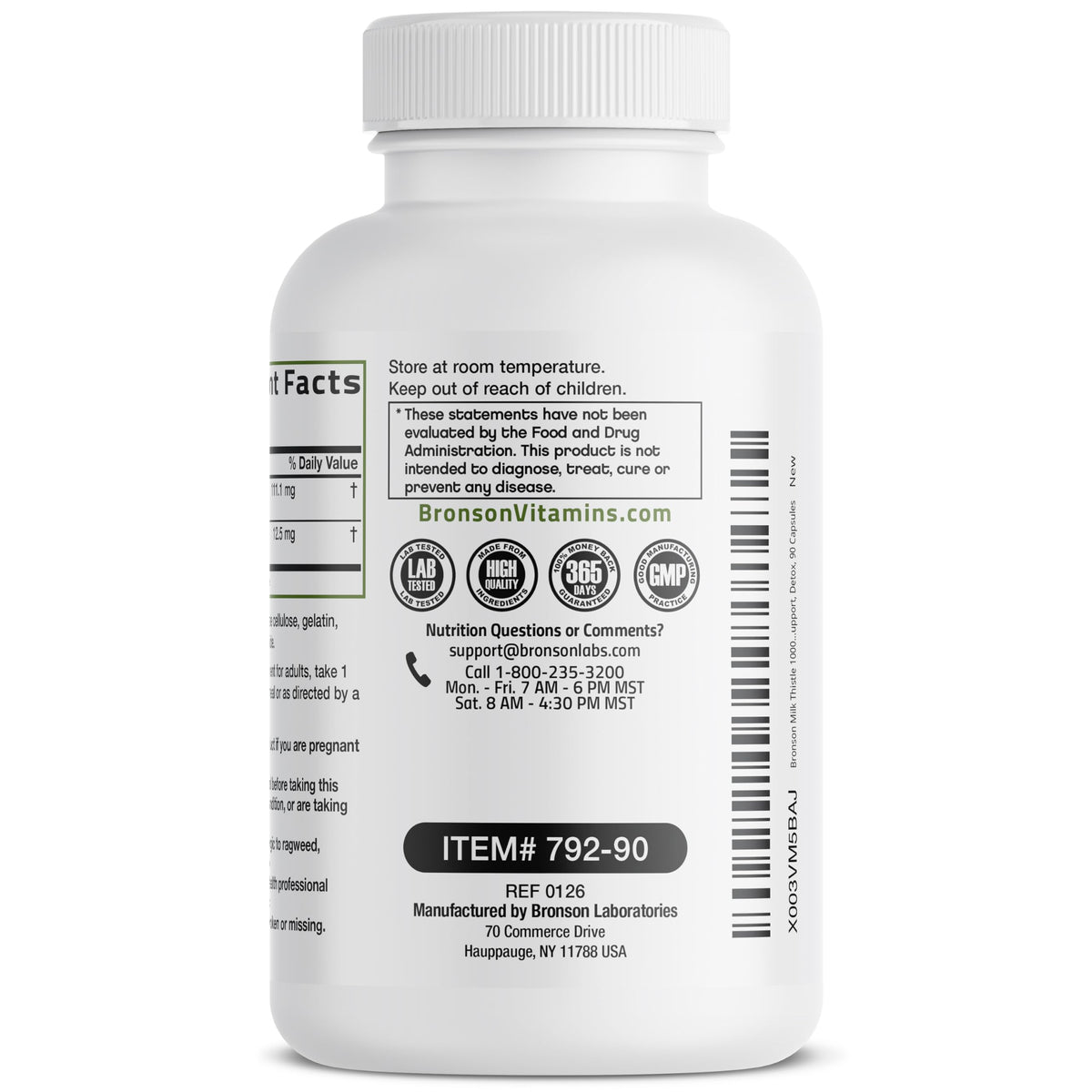 Bronson Milk Thistle Silymarin Marianum & Dandelion Extract, 120 Capsules - 2-in-1 Liver Cleanse, Health, Detox & Antioxidant Support, Non-GMO, Gluten-Free, Soy-Free