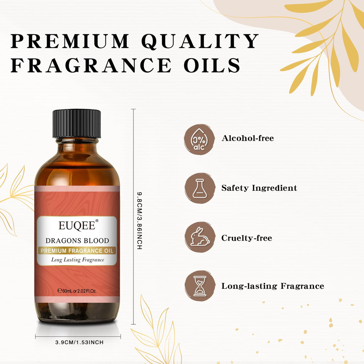 EUQEE Dragons Blood Fragrance Oils, 60ml Scent Essential Oils with Glass Dropper for Diffusers