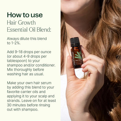 Plant Therapy Hair Therapy Blend & Serum Set - Strengthen, Repair and Grow Shiny Healthy Hair, 1 oz Serum & 10 mL Essential Oil Blend