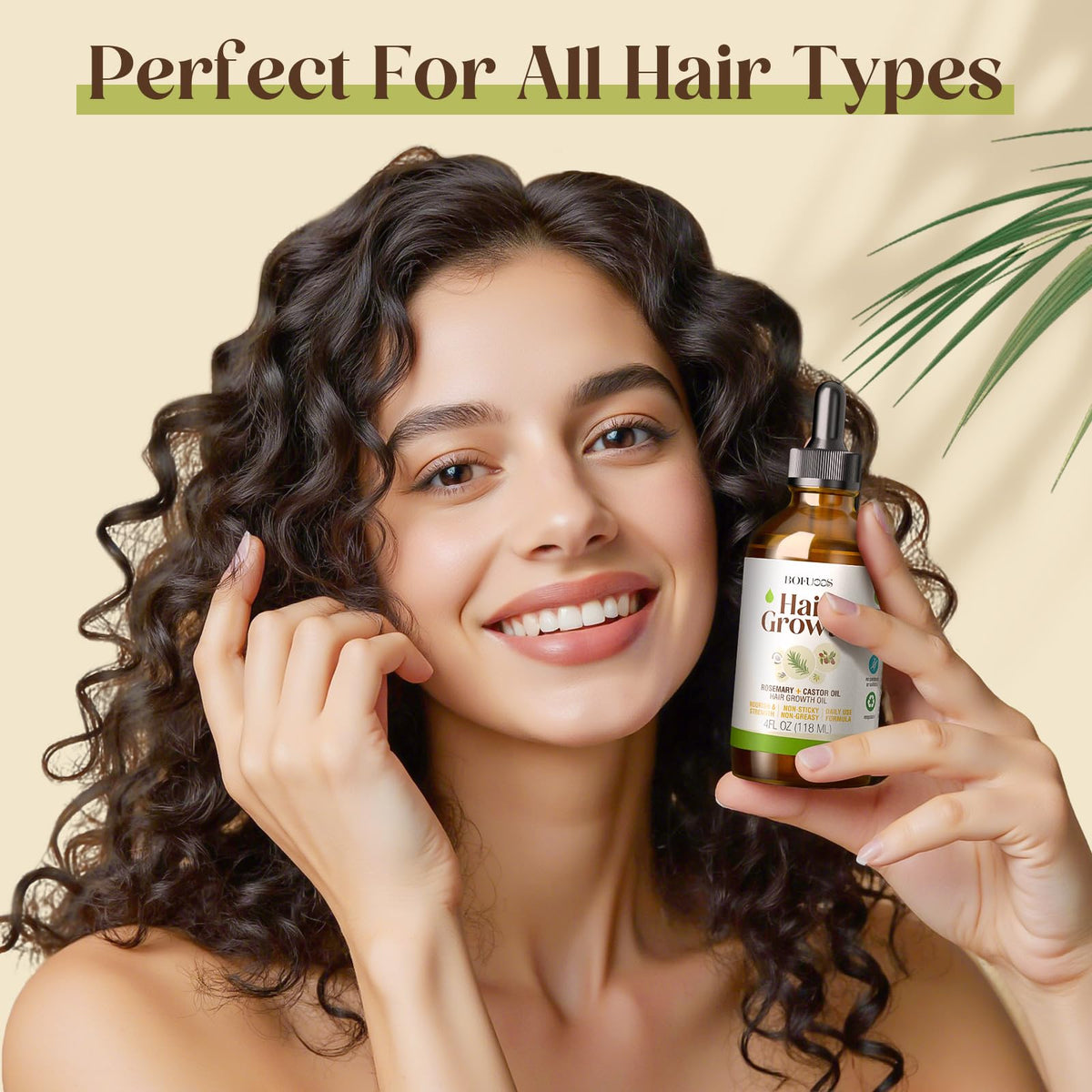 Bofuoos Rosemary & Castor Hair Growth Oil + Scalp Massager Set