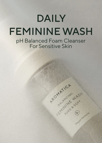 AROMATICA Pure and Soft Feminine Foaming Wash - Vegan, pH-Balanced, Natural Ingredients