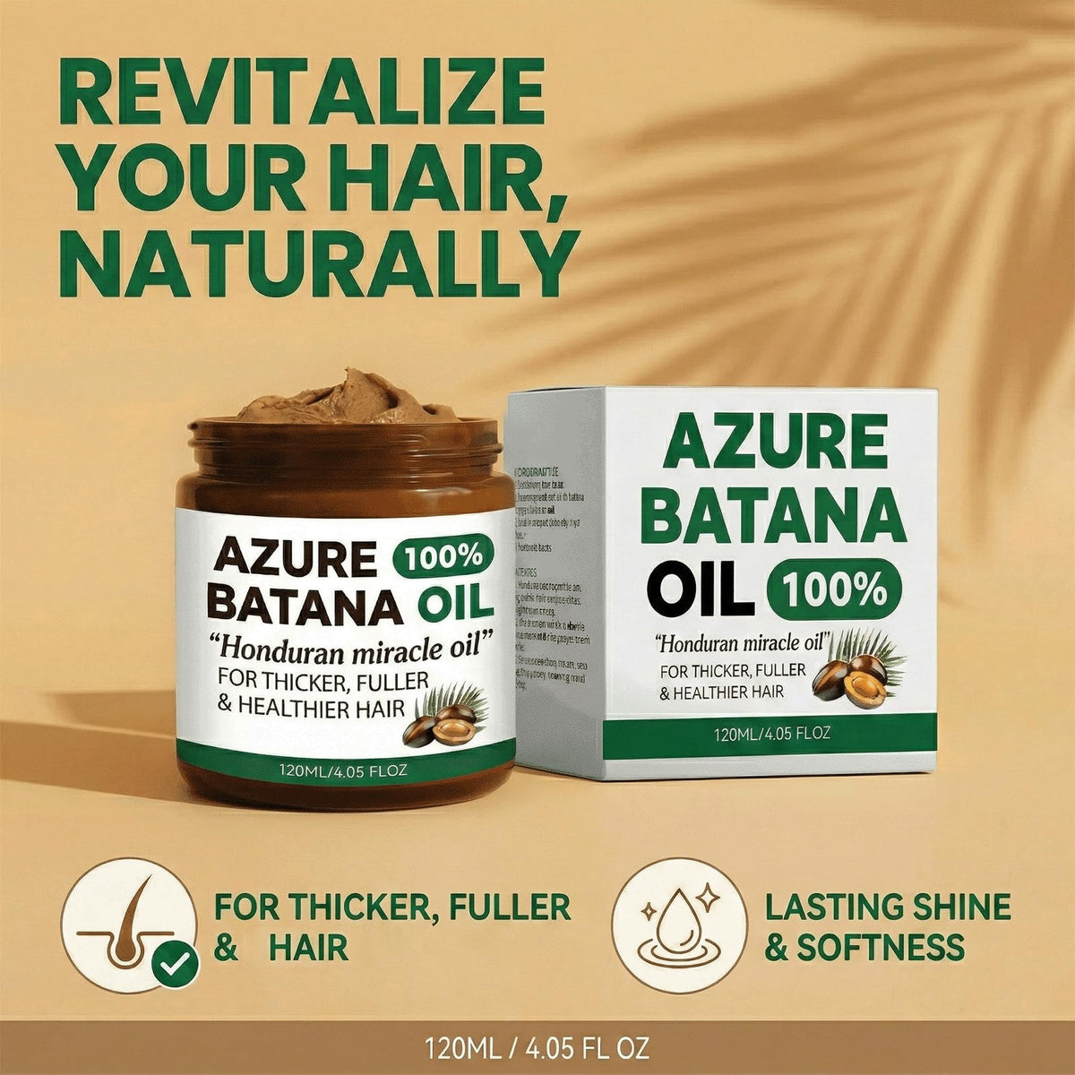 1PCSAzure Batana Oil For Hair Growth,100% Raw Organic Batana Hair Mask from Honduras