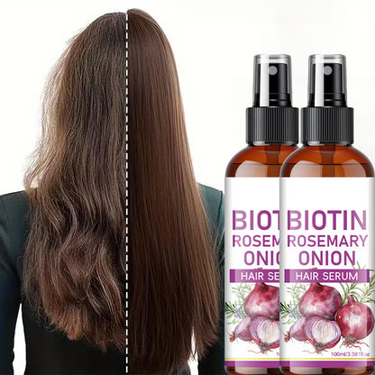 Yniquet 2PCS Onion Hair Growth Serum for Scalp & Hair Care, Onion Hair Care Spray for Hydrating, Onion & Rosemary Hair Growth Oil for Thinning Breakage 3.38 FL OZ (100ML)
