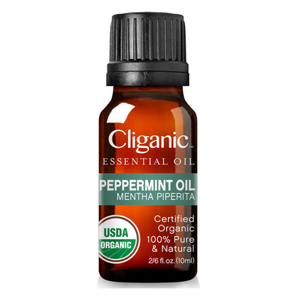 Cliganic USDA Organic Peppermint Essential Oil, 100% Pure Natural Undiluted, for Aromatherapy