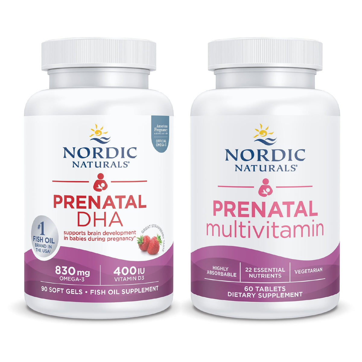 Nordic Naturals Prenatal Starter Pack - Prenatal DHA and Prenatal Multivitamin Tablets