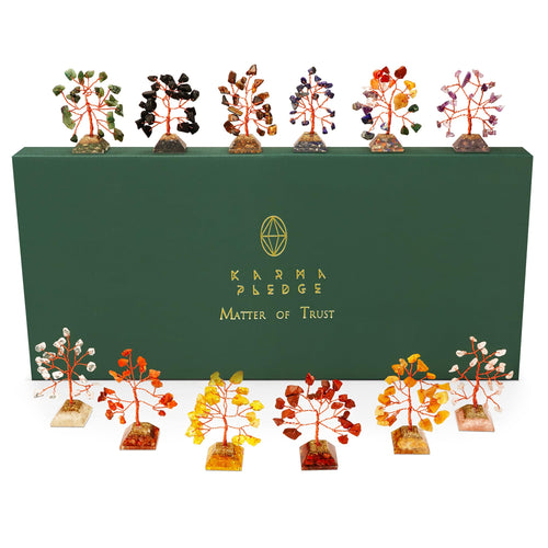 Crystal Tree Tree of Life 7 Chakra Healing Crystals & Stones for Positive Energy, Good Luck Gifts