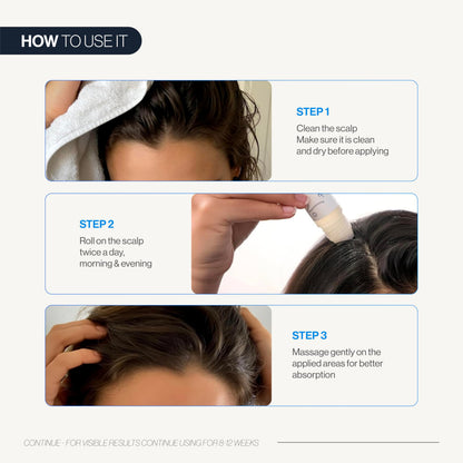 Be Bodywise Hair Growth Serum Roll On - 5% Saw Palmetto, 3% Rosemary Oil for Hair Growth, 3% Fenugreek,1% Caffeine Herbasome - Serum for Hair Loss & Hair Regrowth For Men & Women 25ml/0.84 fl oz