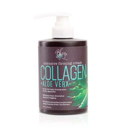 BLOOM Collagen Cream + Aloe Vera Moisturizer Body Lotion & Face Cream - Dry Skin