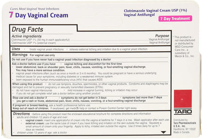 Taro Clotrimazole 7 Vaginal Cream 45 g (Pack of 12)