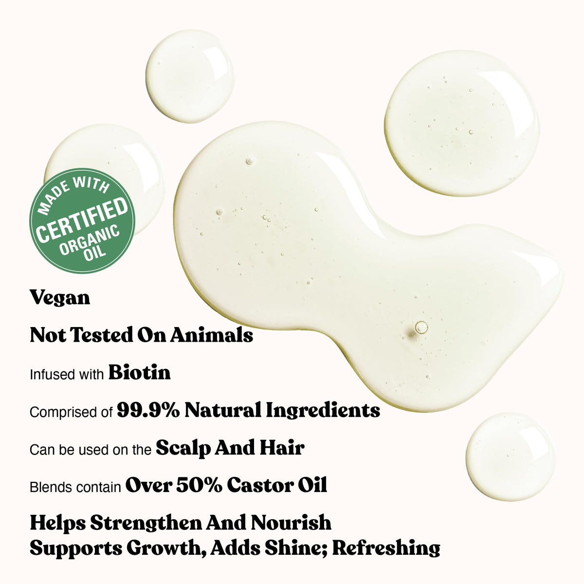 Red by Kiss Professional 99.9% Natural Hair Oil, Organic Vegan Oil Blend for Nourish & Refresh Hair, Biotin Infused, Moisturize Add Shine & Smooth Hair (Olive & Mint, 2.5 Fl Oz)