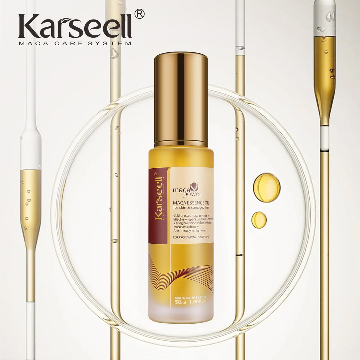 Karseell Moroccan Argan Oil for Hair Healing Cold Pressed Weightless Argan Oil Hair Serum for Dry Damaged Hair 50ml