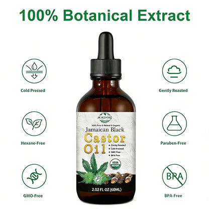 MMPANG Jamaican Black Castor Oil, Organic Cold Pressed Hair Oil Hexane Free