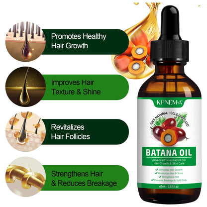 Batana Oil for Hair Growth, 2 Pack 100% Pure Natural Organic, Moisturizing Skin and Hair Care for Dryness and Roughness, Anti-aging (2.02 Fl Oz (Pack of 2))