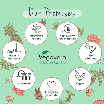 Vegavero Vegan Collagen Complex + Hyaluronic Acid - NO Additives - Vegan Collagen Powder Vollagen - Essential Amino Acids - 120 Capsules