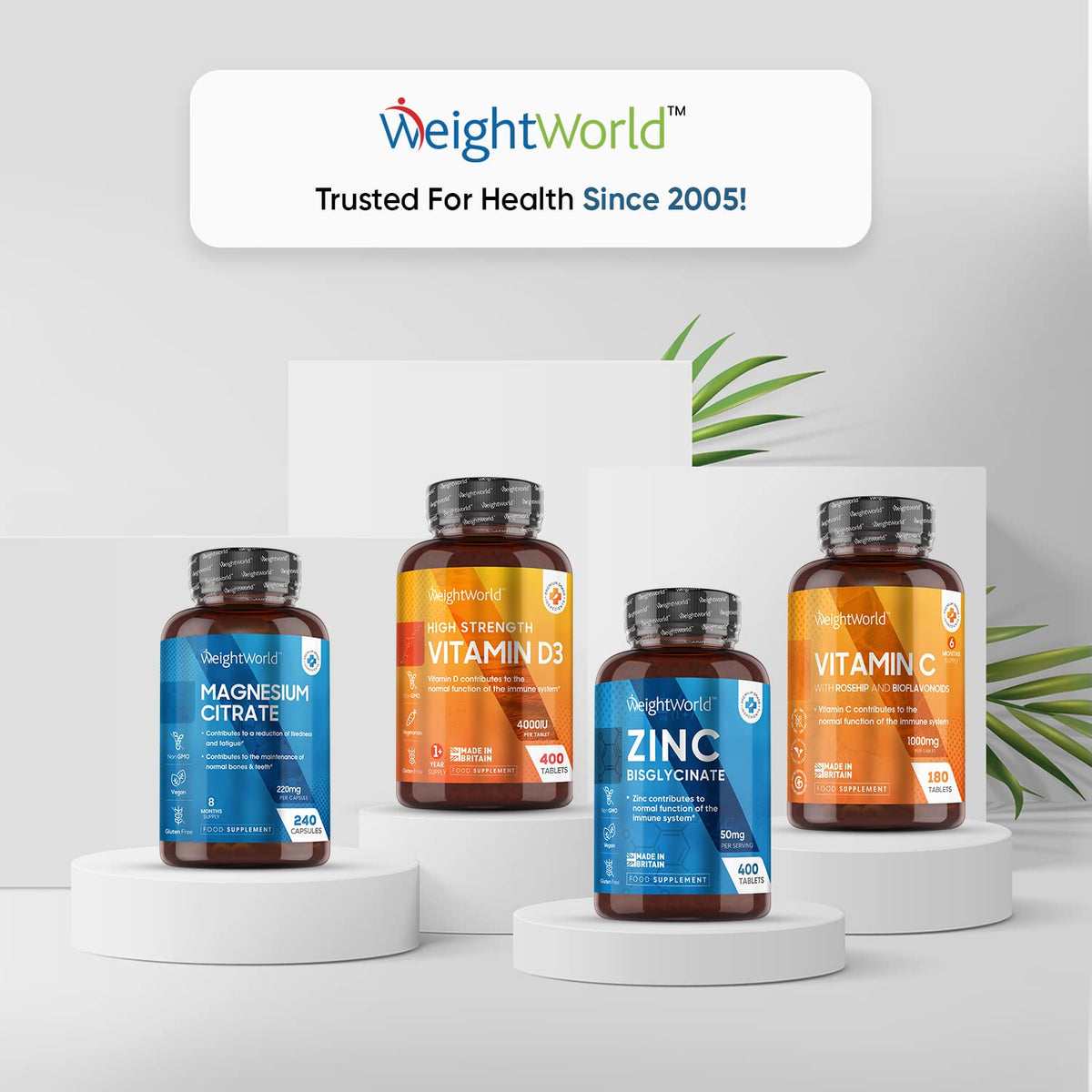 High Strength Zinc Tablets 50mg - 400 Vegan Zinc Bisglycinate Tablets 6+ Months