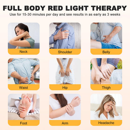 Rutollmit Red Light Therapy Mat - Experience Relaxation with 225 LEDs, 660nm Red Light