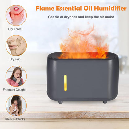 Flame Diffuser Humidifier 240ML for Essential Oils, Smart Timing with 7 Changeable Colors, Dual Mist