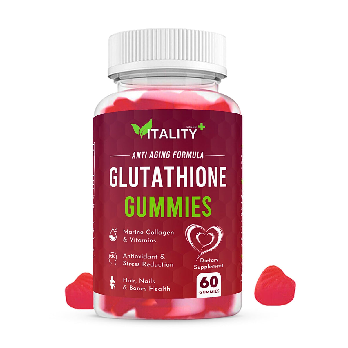2 Pack Glutathione Gummies - with Marine Collagen - 1050mg per Serving - Antioxidant Support