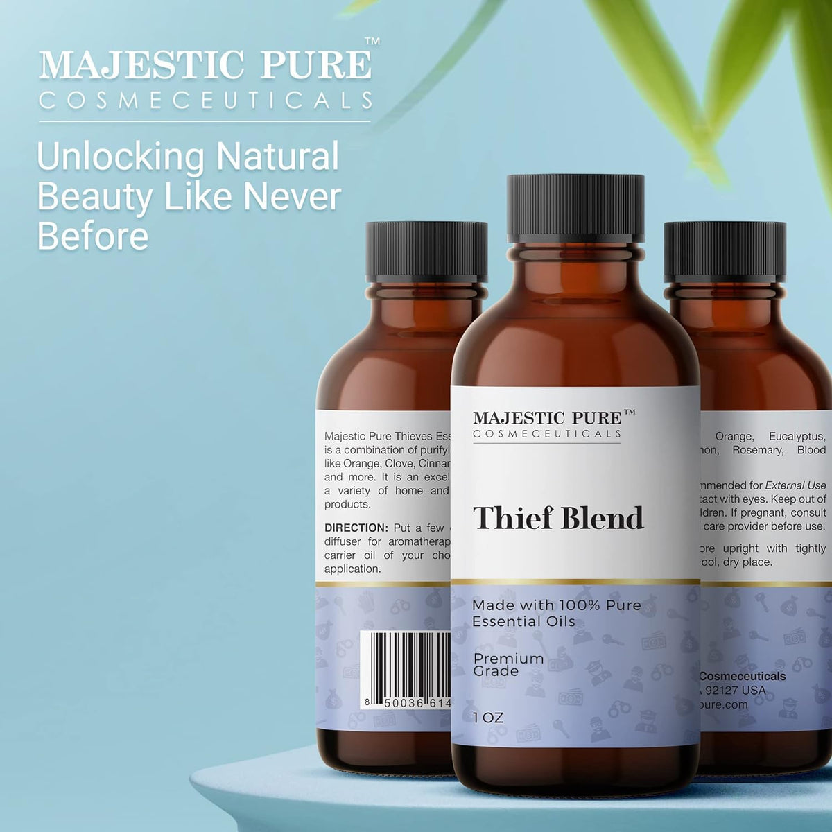 Majestic Pure Thieves Essential Oil Blend - 100% Pure Premium Oil for Uplifting Mood, DIY Products