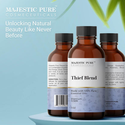 Majestic Pure Thieves Essential Oil Blend - 100% Pure Premium Oil for Uplifting Mood, DIY Products