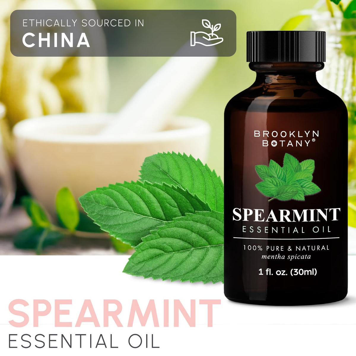 Brooklyn Botany Spearmint Essential Oil - 100% Pure and Natural - Premium Grade Oil